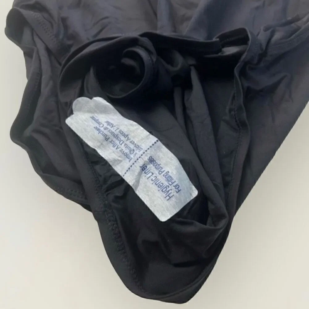 Andie Swim The Asbury One Piece Glossy Eco Nylon Black Classic Size M NWT - Picture 6 of 8